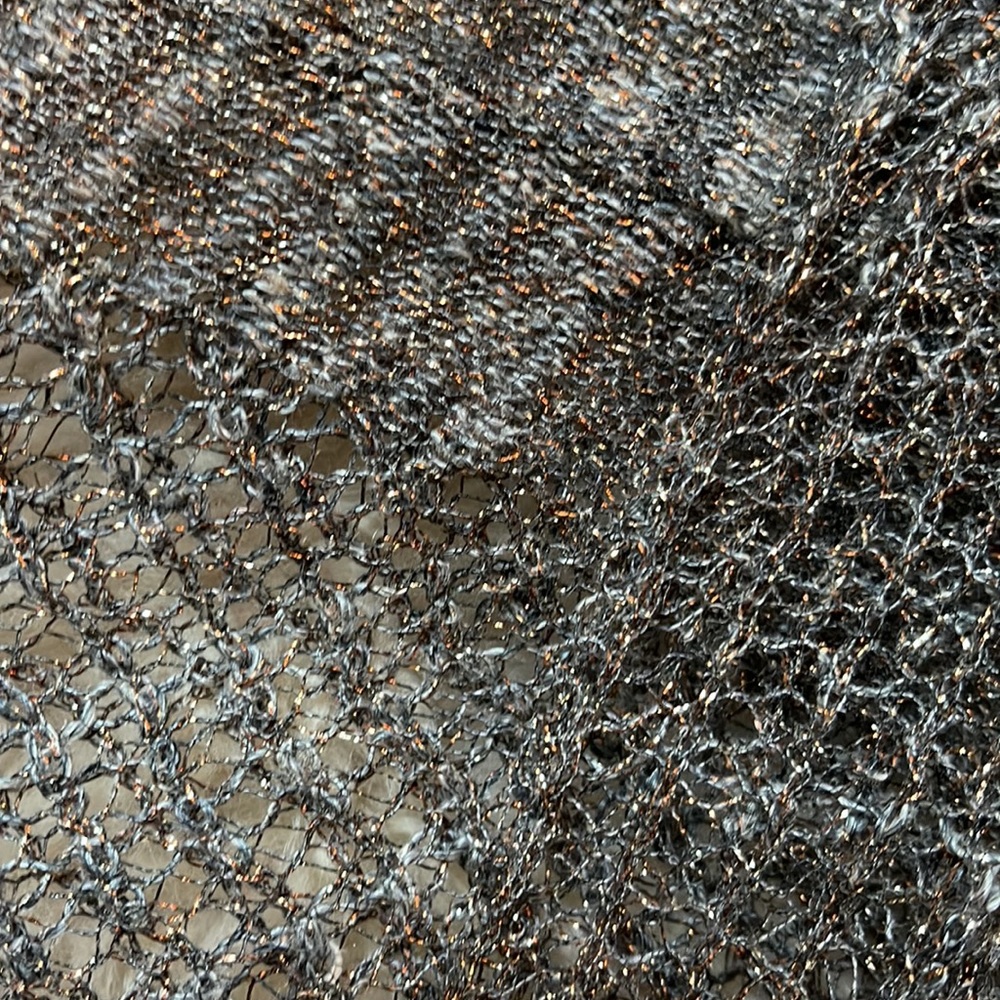 Sarah Pacini open knit taupe sweater with bronze metallic thread - Picture 3 of 3